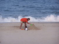 Bay Head Beachhouse. making sand castles