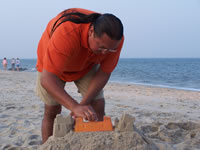 Bay Head Beachhouse. making sand castles