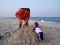 Bay Head Beachhouse. making sand castles