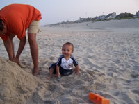 Bay Head Beachhouse. making sand castles