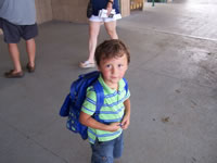 Alex about to take a train ride with his cousins