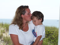 Alex and Mama on the porch