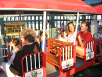 Alex, Shannon and Mama on the little boardwalk train in Point Pleasant