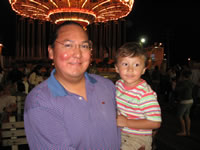 Max and Daddy at the boardwalk in Point Pleasant