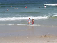 August 2006 Photos: Alex and Skye playing in the ocean at Island Beach State Park, NJ