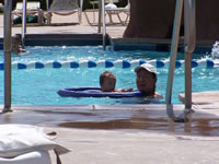 August 2006 Photos: Max and Chris in the pool at Tamaya.