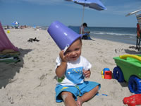 August 2006 Photos: Max playing on the beach in Barnegat Light, NJ