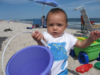 August 2006 Photos: Max playing on the beach in Barnegat Light, NJ