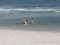 August 2006 Photos: Alex and Jill swimming in the Atlantic.