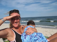 August 2006 Photos: Cyndi and Max in Barnegat Light.