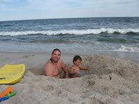 August 2006 Photos: Alex and Chris DeMerrit dug a huge hole to make a tide pool.