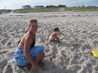 August 2006 Photos: Jill and Max on the beach in Barnegat Light.