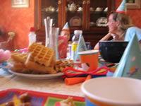 Max's first birthday: Alex took this picture of the table at our breakfast party.