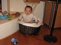 September 2006 Photos: Max playing in the toy basket.