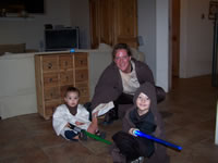 October 2006: Yoda, Anakin and Qui Gon Jinn going out to trick-or-treat