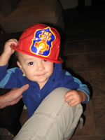 October 2006: Max with his fire fighter hat