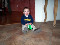 December 2006: Max playing with a truck