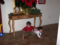 December 2006: Alex and Max playing hide and seek