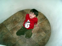 December 2006: Alex playing in the foyer