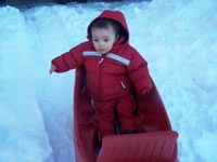 December 2006: Max sledding