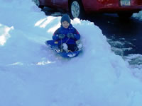 December 2006: Alex on the sled run