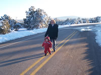 December 2006: Max and Nana walking in the snow