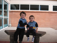 December 2006: Alex and Max after brunch with Santa at Four Hills