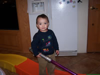 January 2007: Max with a light saber.