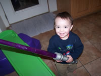 January 2007: Max with a light saber.