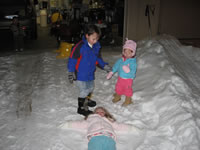 January 2007: Alex, Ashlyn and Peyton playing in the snow and sledding