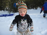 January 2007: Max covered in snow.