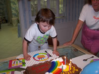 February 2007: Nana and Grandpa gave Alex an early birthday party.