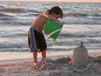 February 2007: Poring water in the moat.