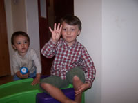 March 2007: Alex showing me he is four!