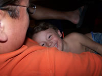 March 2007: Alex getting tickled by Chris.