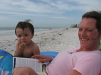 March 2007: Max and Cyndi on the beach.