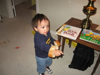 March 2007: Max with his bread.