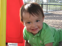 March 2007: Max being goofy, saying 'cheeeee' for the camera.