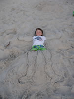 March 2007: Alex in the sand.