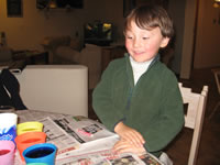 April 2007: Alex dying Easter eggs