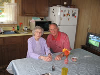 May 2007: Dad and cousin Margaret at her house in Traer.