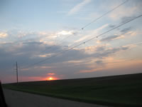 May 2007: Iowa sunset over farmlands.