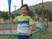 May 2007: Alex with baseball bat.