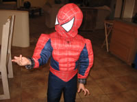 May 2007: Spiderman practicing throwing his web. 