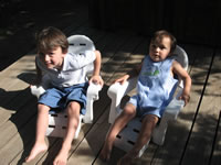 June 2007: Alex and Max hanging out in their lounge chairs