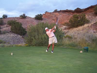 Sept 2007: Chris teeing off at Twin Warriors