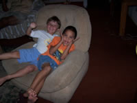 Sept 2007: Alex and brother/cousin Logan in window Rock.