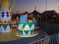 Sept 2007: Max had more fun riding on the teacups! We got pretty dizzy.