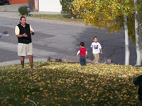 October 2007: Max, cousin Logan and Chris playing in the leaves