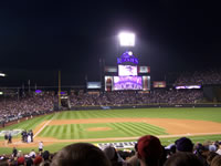 October 2007: The Rockies World Series Home Opener in Denver! Chris and Cyndi had AMAZING seats and were so happy to be there.